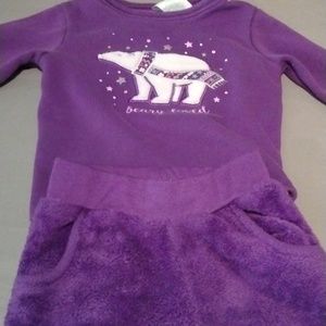 4T Purple Sweatshirt and purple furry sweatpants